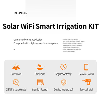 Solar Smart Irrigation Kit 4W 5V Built-in 6000mAh Battery For Balconies Garden Mobile Phone WiFi Remote Control Watering System