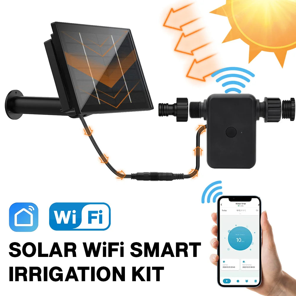 Solar Smart Irrigation Kit 4W 5V Built-in 6000mAh Battery For Balconies Garden Mobile Phone WiFi Remote Control Watering System