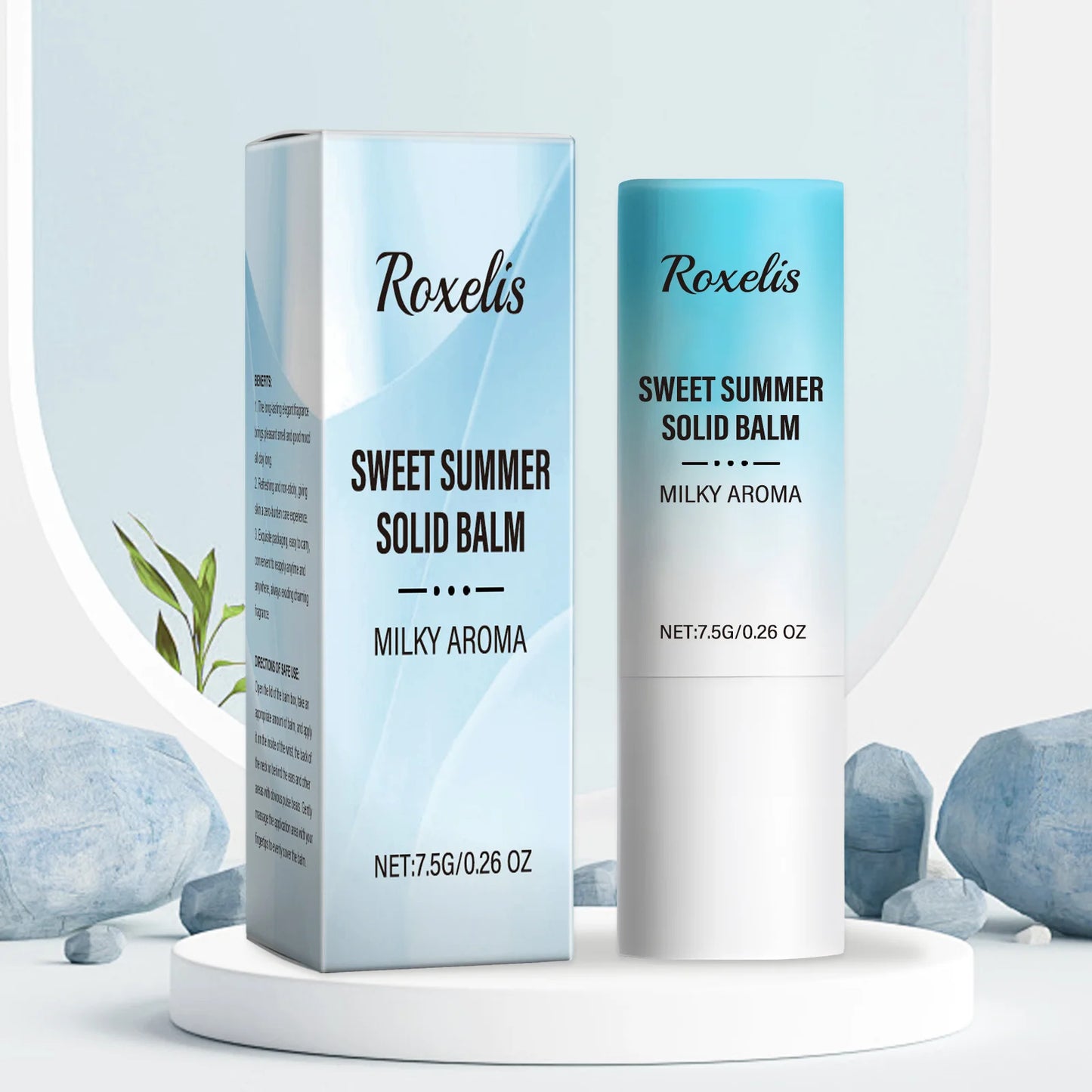 ROXELIS Sweet Summer Solid Balm Lemon Scent Mild Long Last Freshness Aroma Deodorant Portable Refill Anytime Perfume Balm 0.26OZ