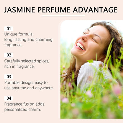 Roxelis Jasmine Light Fragrance Perfume Natural Fresh Mild Long-lasting Light Fragrance Portable Charming Lingering Perfume