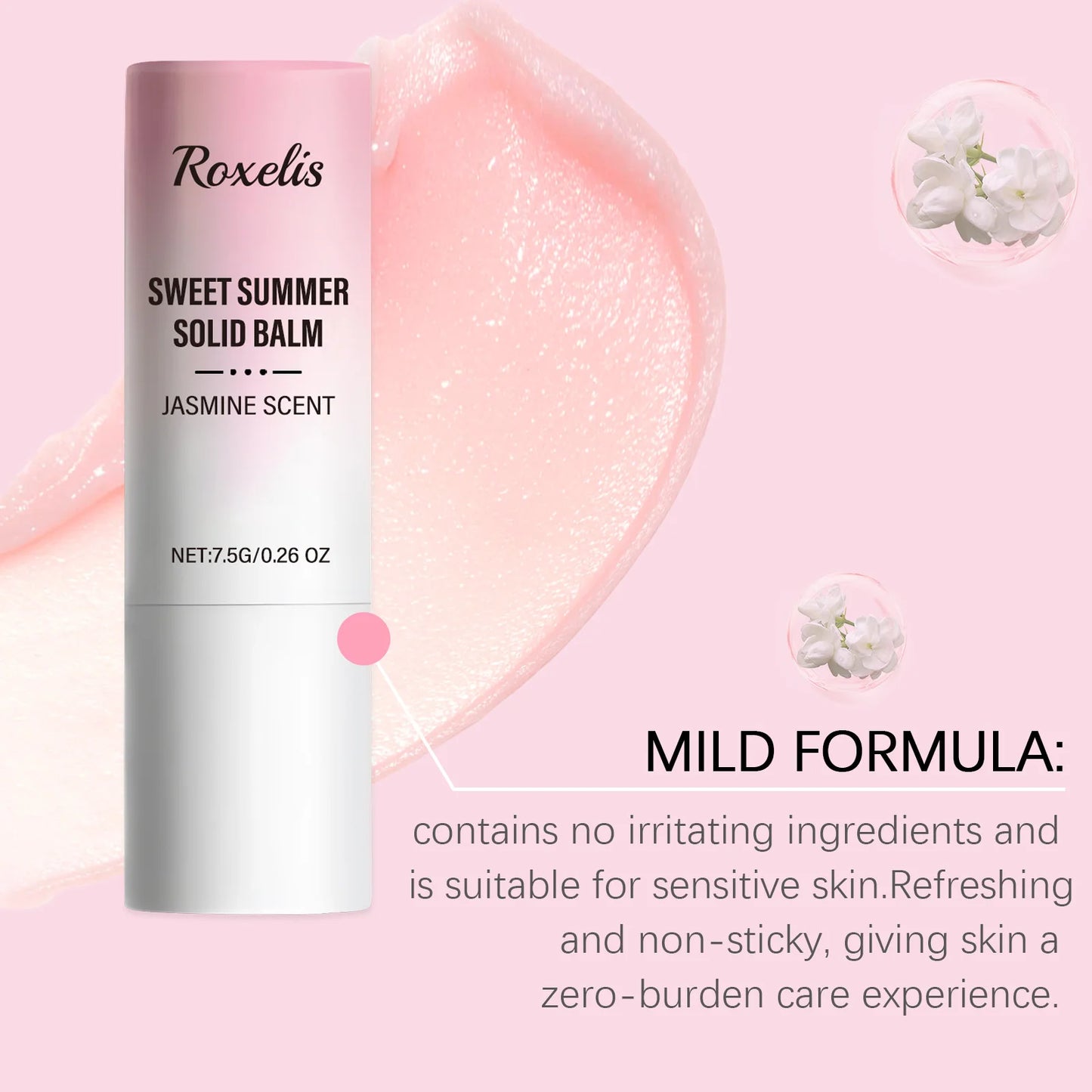 ROXELIS Sweet Summer Solid Balm Lemon Scent Mild Long Last Freshness Aroma Deodorant Portable Refill Anytime Perfume Balm 0.26OZ