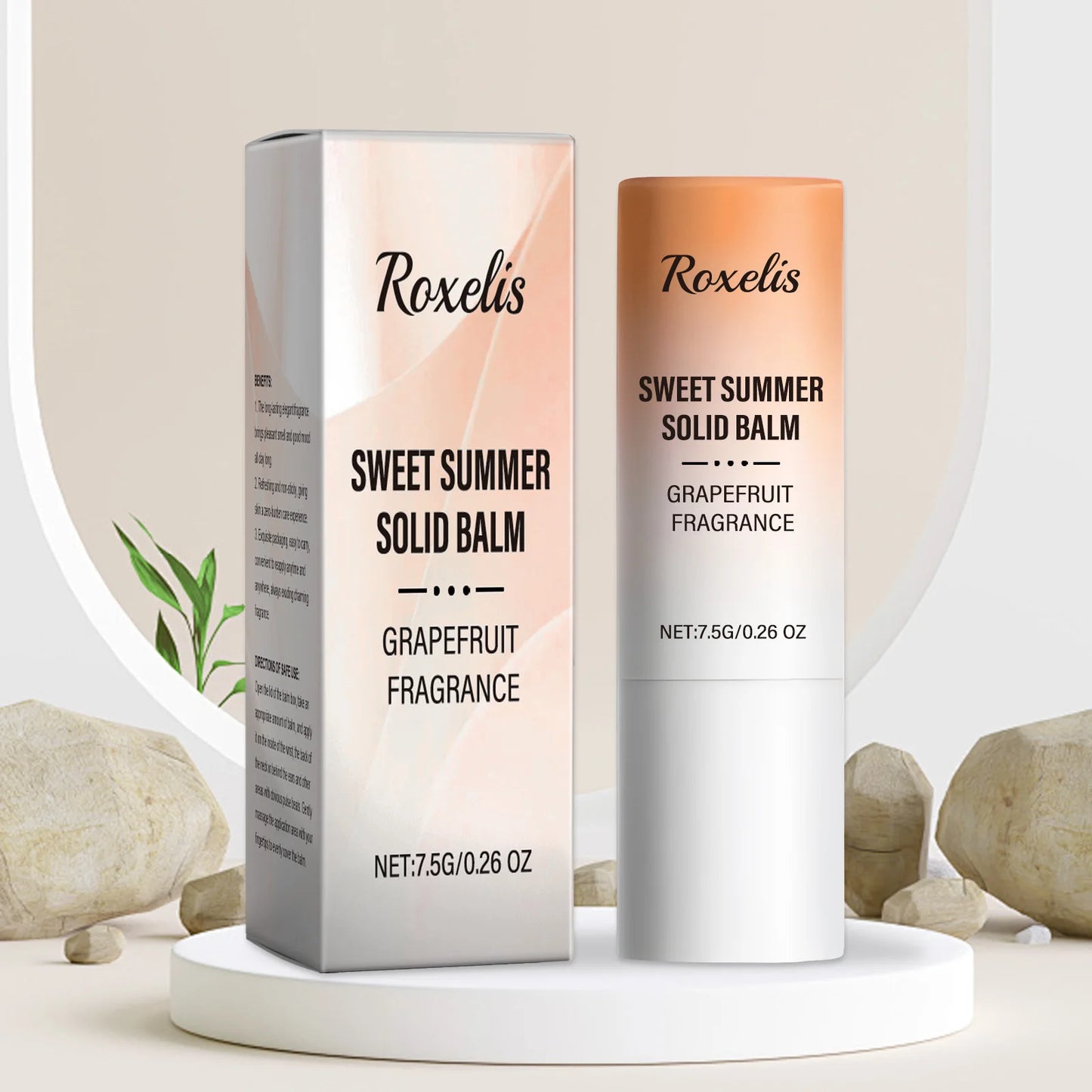 ROXELIS Sweet Summer Solid Balm Lemon Scent Mild Long Last Freshness Aroma Deodorant Portable Refill Anytime Perfume Balm 0.26OZ