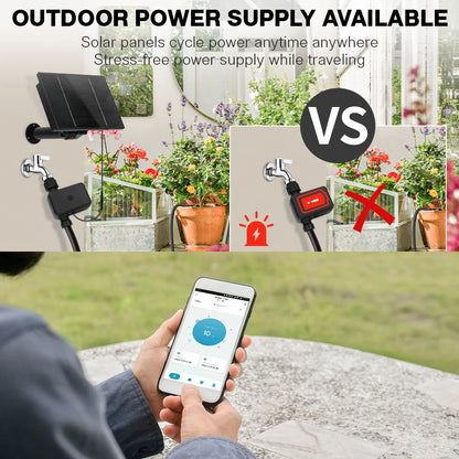 Solar Smart Irrigation Kit 4W 5V Built-in 6000mAh Battery For Balconies Garden Mobile Phone WiFi Remote Control Watering System