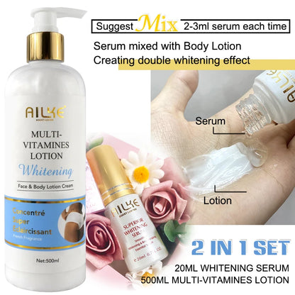 AILKE Super Bleaching And Dark Spot Remove Body Lotion Suitable For Face And Body Women Whitening Moisturizing Skin Care Cream