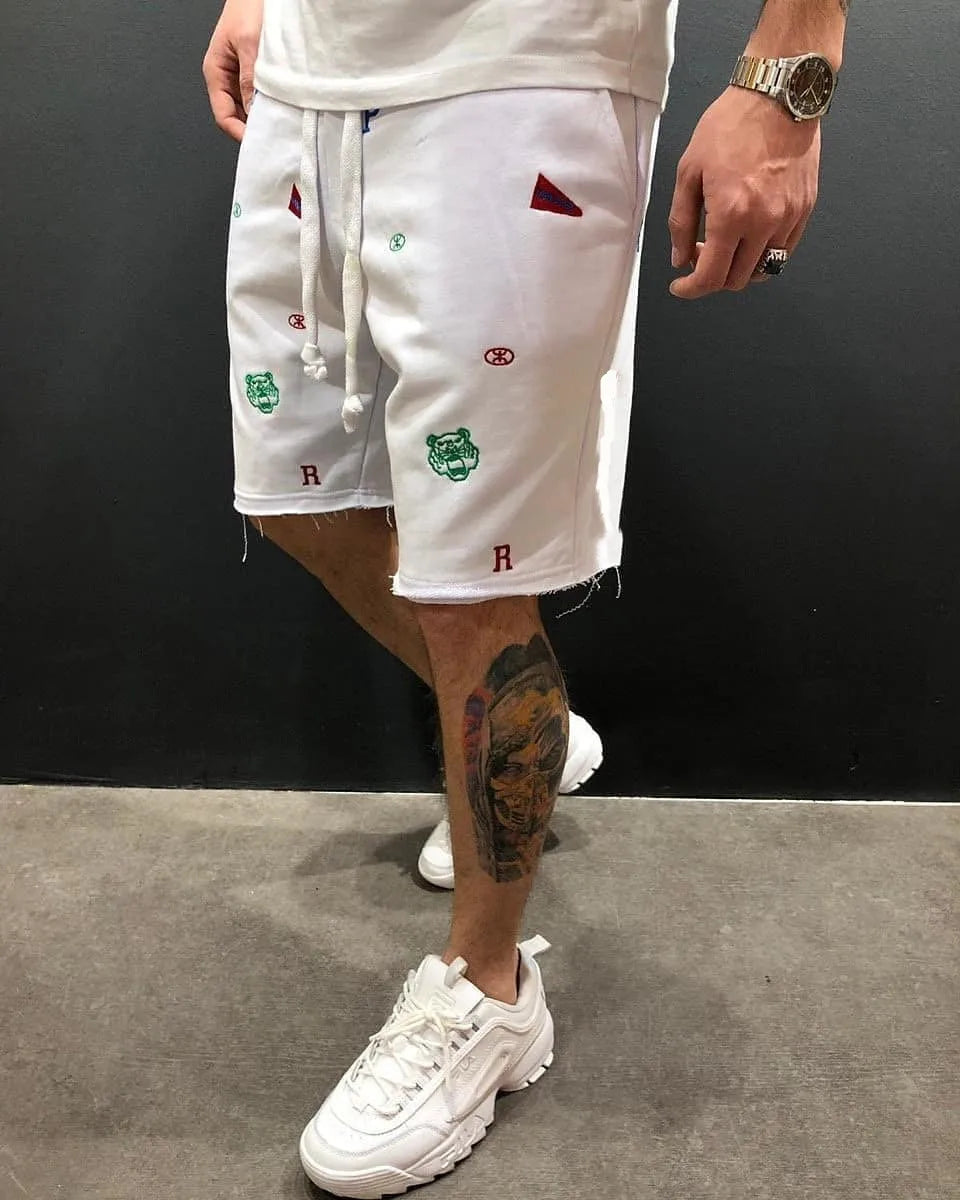 2024 Summer Men Cargo Shorts Jogging Gym Fitness Casual Embroidery Short Pants Street Trend Cargo Short Men