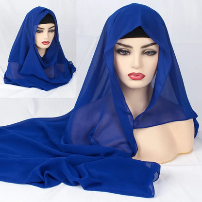 2020 NEW women chiffon solid color muslim head scarf shawls and wraps pashmina bandana easy ready to wear hijab stores