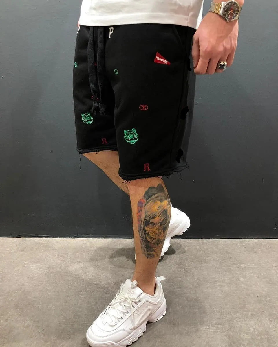 2024 Summer Men Cargo Shorts Jogging Gym Fitness Casual Embroidery Short Pants Street Trend Cargo Short Men