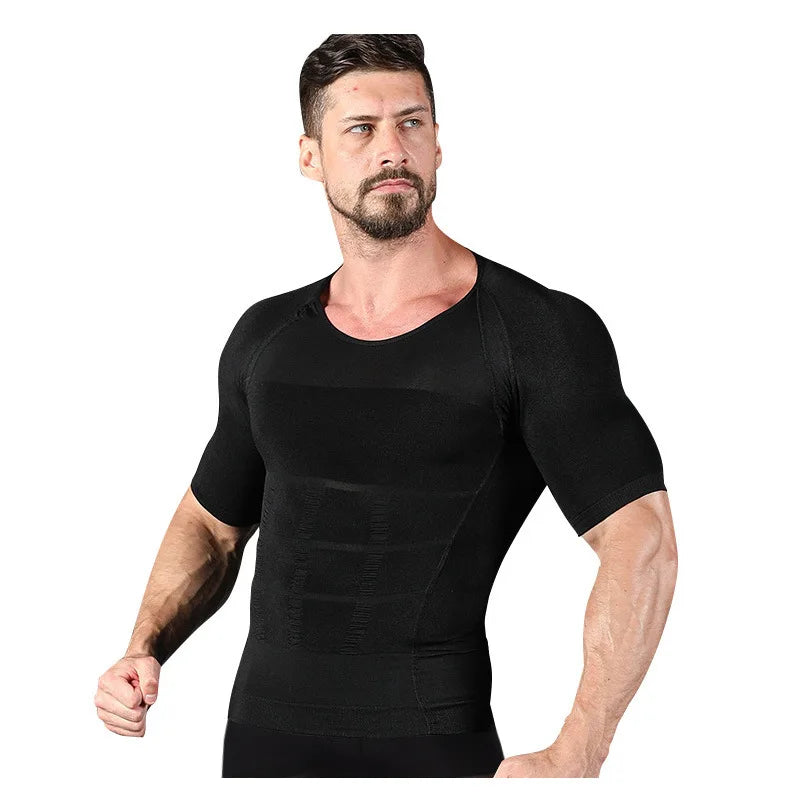 Men Slimming Shapewear Body Shaper Modeling TShirt Slim Vest Fat Burning Belly Abdomen Compression Chest Tummy Corset T-Shirts