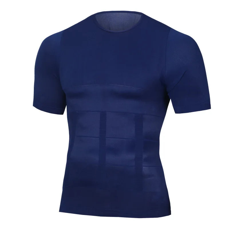 Men's Slimming Shaper Posture Vest Men's Compression T-Shirt Body Building Fat Burn Chest Tummy Shirt Slim Dry Quick Under Shirt