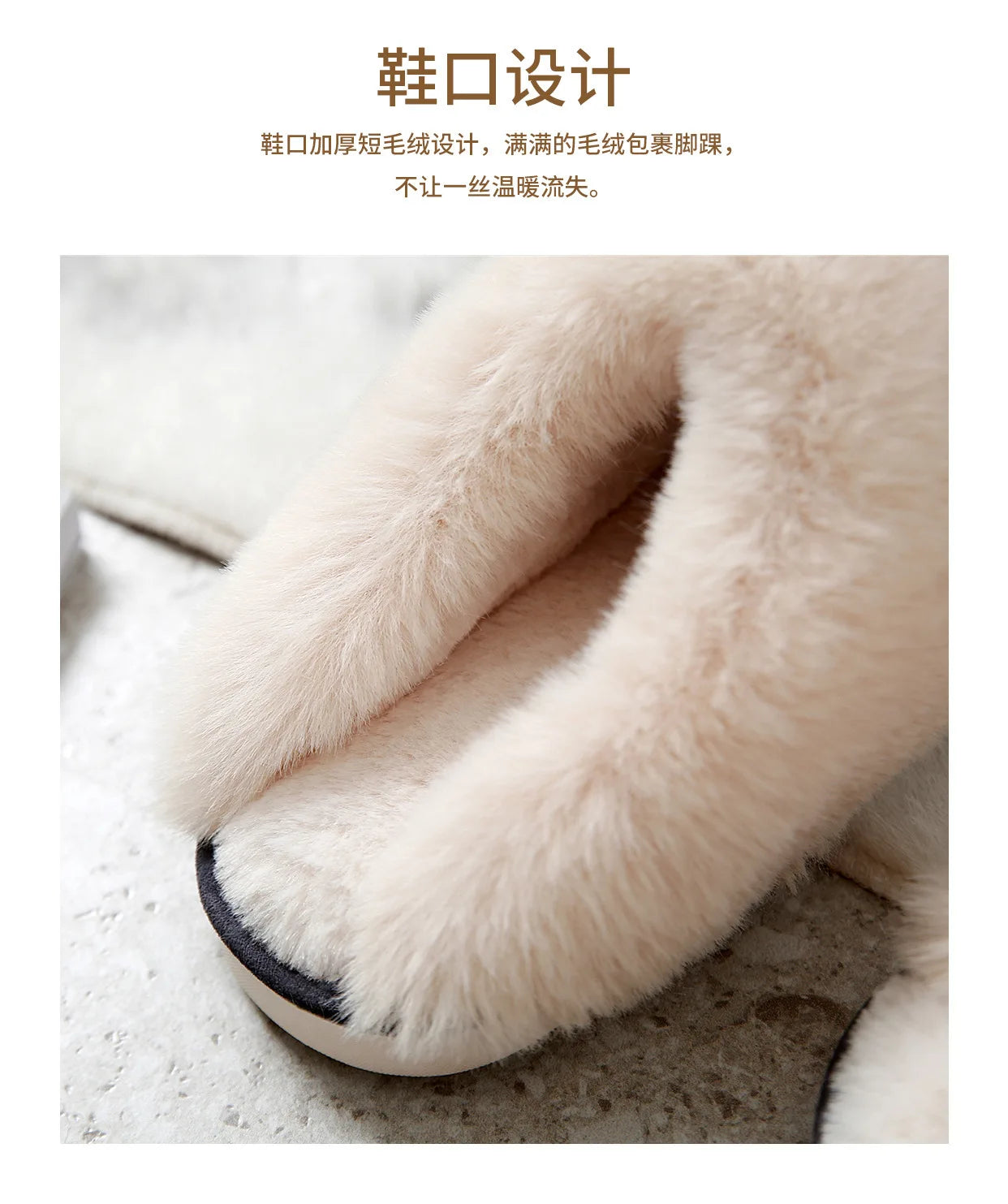 Luxury Faux Suede Home Women Full Fur Slippers Winter Warm Plush Bedroom Non-Slip Couples Shoes Indoor Ladies Furry Slippers