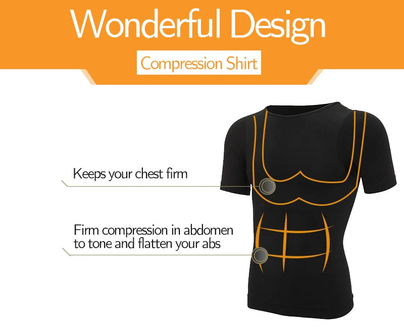 Men Body Shaper Slimming T Shirt Compression Shirts Gynecomastia Undershirt Waist Trainer Muscle Tank Tops Weight Loss Shapewear