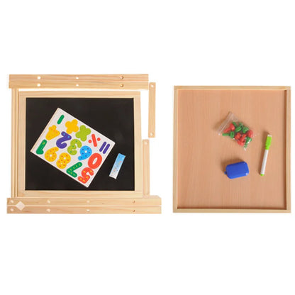 Wooden Drawing Blackboard Whiteboard Double Sided Adjustable Easel Painting Toy Early Education Learning Toys For Children Kids