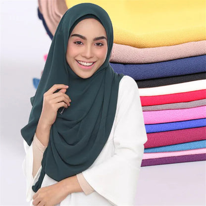 2020 NEW women chiffon solid color muslim head scarf shawls and wraps pashmina bandana easy ready to wear hijab stores