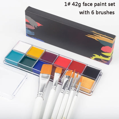 Paint Body Makeup Halloween Face Body Art 12/20 Colors Painting Kit with Brushes Safe Ingredient Available for Kid and Adult