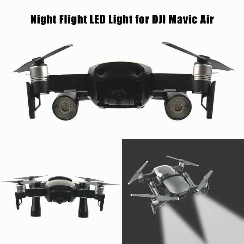 مصباح LED ليلي، مصباح يدوي للطيران الجوي، حامل حامل ممتد للكاميرا، متصل ببطاريات AA لطائرة DJI Mavic Air بدون طيار