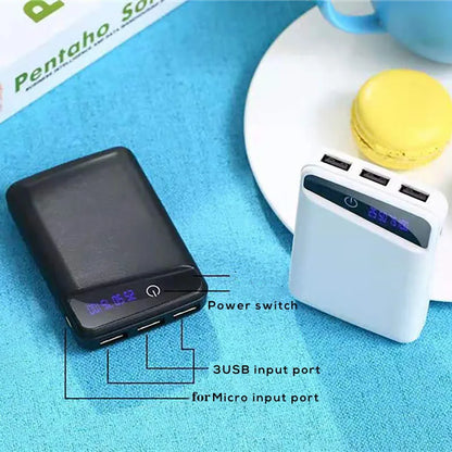 Micro 3 USB 10000mAh Power Bank Case Shell 3*18650 DIY Portable Battery Holder Led Display Powerbank Case Box for Phone Charing