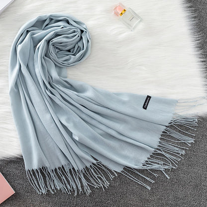 2023 Luxury Brand Soild Cashmere Women Scarf Winter Warm Shawl and Wraps Hijab Store Pashmina Long Female Foulard Head Scarves