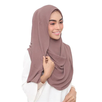 2020 NEW women chiffon solid color muslim head scarf shawls and wraps pashmina bandana easy ready to wear hijab stores