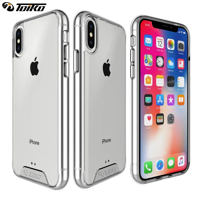 غطاء خلفي شفاف هجين من مادة TPU من TOIKO Chiron لهاتف iPhone X XS MAX XR واقي من الصدمات ومصد لهاتف iPhone 11 Pro Max