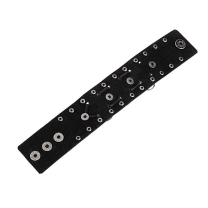 1Pc Faux Leather Hand Bone Rivets Wide Buckle Wristband Bracelet Punk Rock