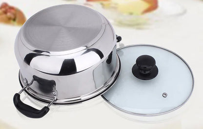 Cookware Stainless Steel Pot 1.5L-4L Double Bottom Soup Pot Nonmagnetic Cooking Multi-purpose Cookware Non-stick Pan General Use