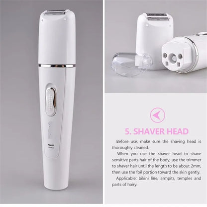 5 In 1 Electric Lady Epilator Bikini Trimmer Women Shaver Razor Leg Underarm Haircut Machine Pubic Clipper Body Hair Remover Kit