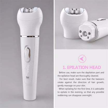 5 In 1 Electric Lady Epilator Bikini Trimmer Women Shaver Razor Leg Underarm Haircut Machine Pubic Clipper Body Hair Remover Kit