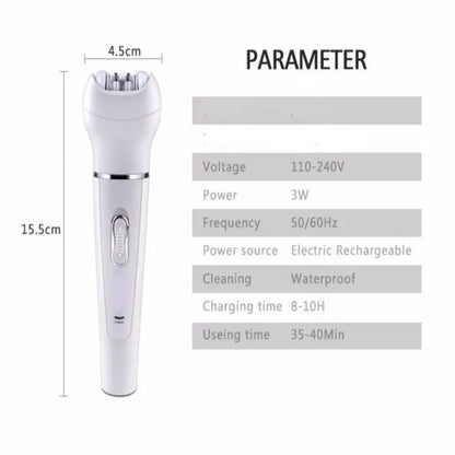 5 In 1 Electric Lady Epilator Bikini Trimmer Women Shaver Razor Leg Underarm Haircut Machine Pubic Clipper Body Hair Remover Kit