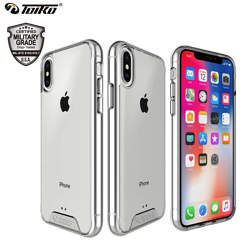 غطاء خلفي شفاف هجين من مادة TPU من TOIKO Chiron لهاتف iPhone X XS MAX XR واقي من الصدمات ومصد لهاتف iPhone 11 Pro Max