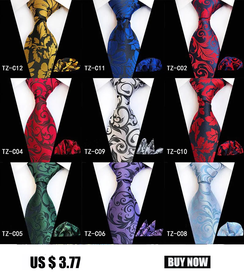 Glamour Men's Scarf Retro Jacquard Tie Cravat Neckerchief Men's Ascot Tie Hanky Suits Set Pocket Handkerchief Men Gift