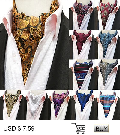 Glamour Men's Scarf Retro Jacquard Tie Cravat Neckerchief Men's Ascot Tie Hanky Suits Set Pocket Handkerchief Men Gift