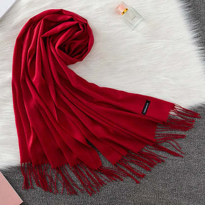 2023 Luxury Brand Soild Cashmere Women Scarf Winter Warm Shawl and Wraps Hijab Store Pashmina Long Female Foulard Head Scarves