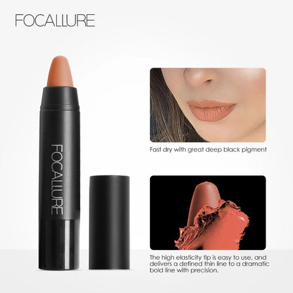 Focallure Matte Lipstick 19 Colors Waterproof Matte Lipsticks Soft Texture Lip Stick Cosmetic Sext Red Nude Lip Makeup Batom