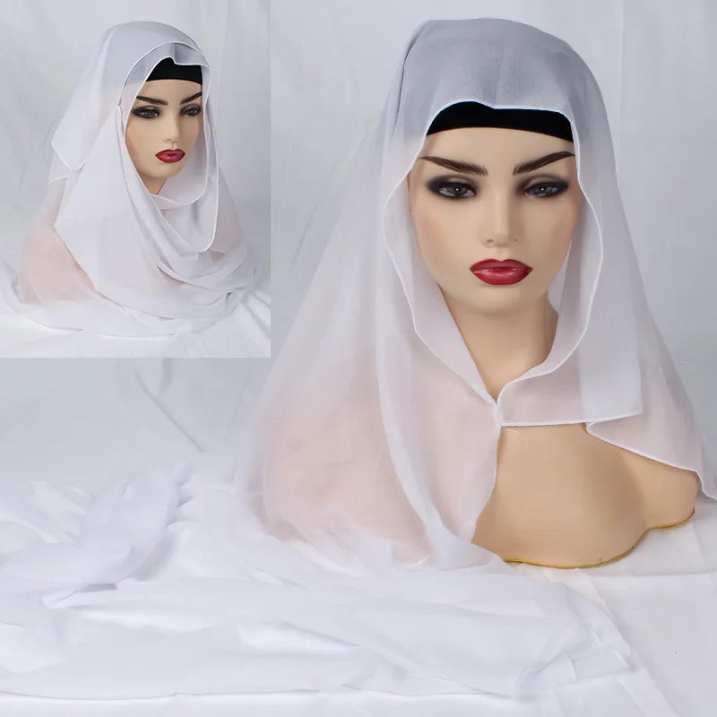 2020 NEW women chiffon solid color muslim head scarf shawls and wraps pashmina bandana easy ready to wear hijab stores