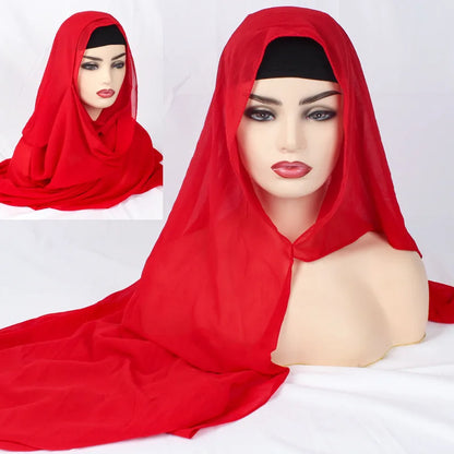 2020 NEW women chiffon solid color muslim head scarf shawls and wraps pashmina bandana easy ready to wear hijab stores