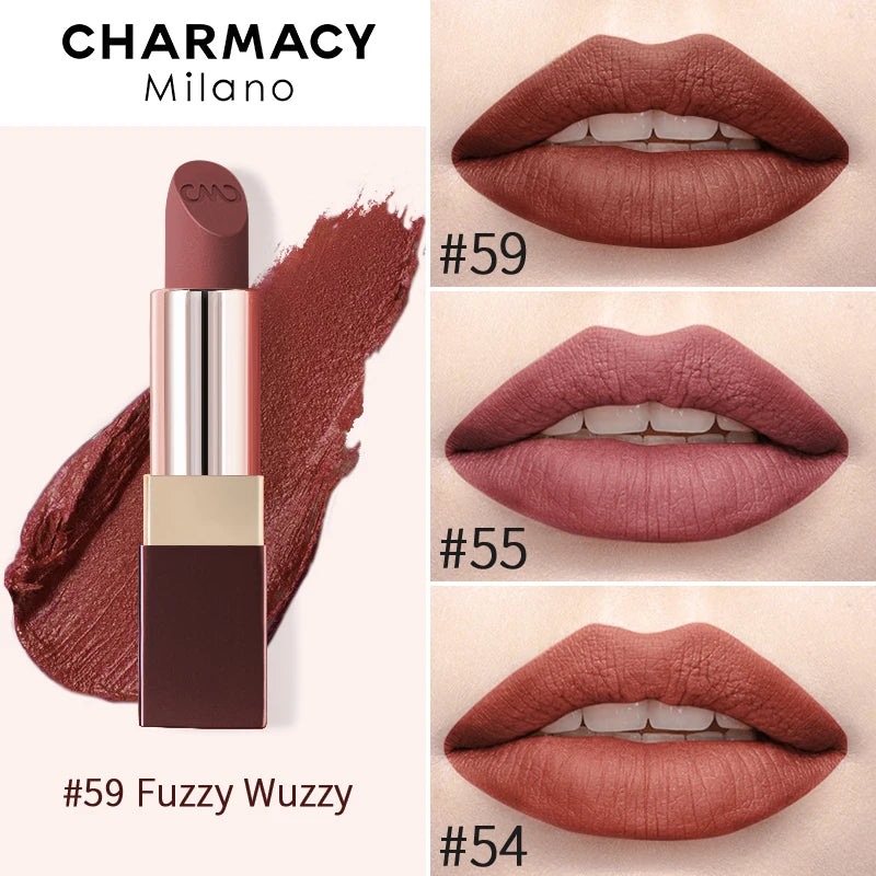 CHARMACY Matte Durable Easy To Wear Lipstick Natural Matte Red Velvet Lip Stick Lip Coloring Makeup Women Beauty Cosmetics