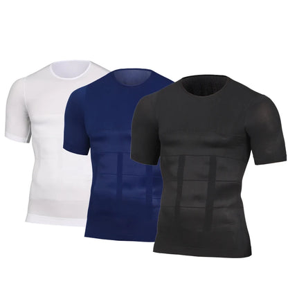 Men's Slimming Shaper Posture Vest Men's Compression T-Shirt Body Building Fat Burn Chest Tummy Shirt Slim Dry Quick Under Shirt