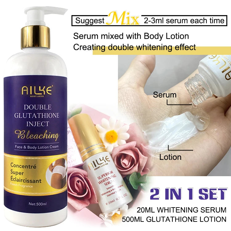 AILKE Super Bleaching And Dark Spot Remove Body Lotion Suitable For Face And Body Women Whitening Moisturizing Skin Care Cream