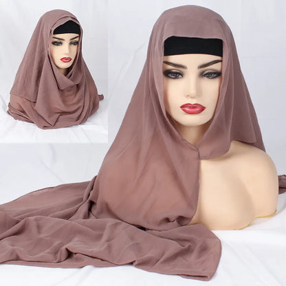 2020 NEW women chiffon solid color muslim head scarf shawls and wraps pashmina bandana easy ready to wear hijab stores