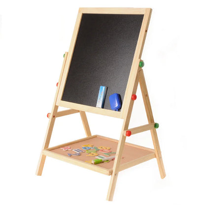 Wooden Drawing Blackboard Whiteboard Double Sided Adjustable Easel Painting Toy Early Education Learning Toys For Children Kids