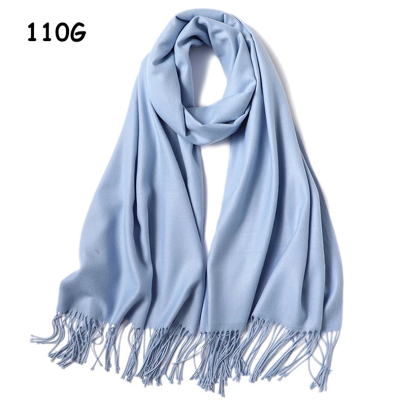 2023 Luxury Brand Soild Cashmere Women Scarf Winter Warm Shawl and Wraps Hijab Store Pashmina Long Female Foulard Head Scarves