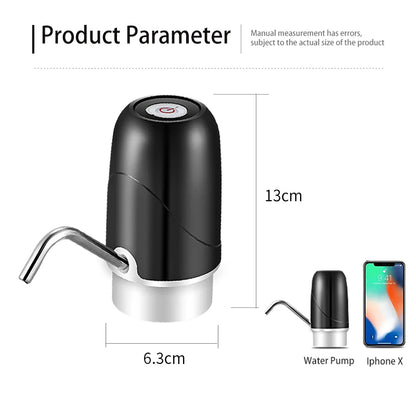 HiPiCok Water Bottle Pump 19 Liters Water Dispenser USB Rechargeable Electric Water Pump Portable Automatic Drinking Pump Bottle