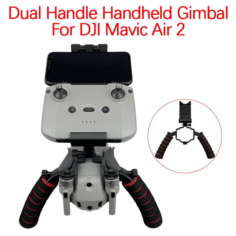 For DJI Mavic Air 2 Drone Remote Control Handheld Dual Handle Gimbal Camera Shooting Stabilizer Bracket Modification Accessories