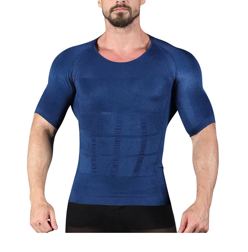 Men Slimming Shapewear Body Shaper Modeling TShirt Slim Vest Fat Burning Belly Abdomen Compression Chest Tummy Corset T-Shirts