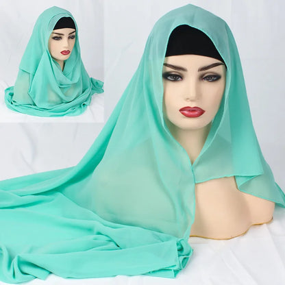 2020 NEW women chiffon solid color muslim head scarf shawls and wraps pashmina bandana easy ready to wear hijab stores