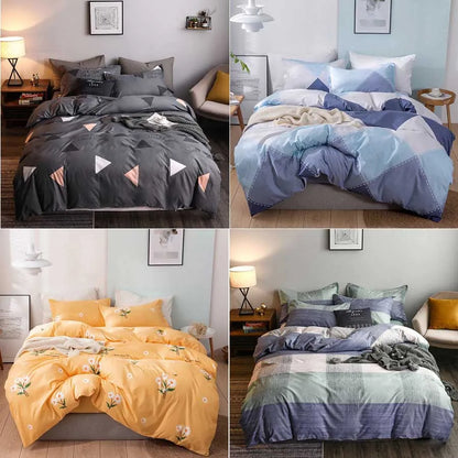 WOSTAR Luxury bedding set king size duvet cover bed sheet and pillowcase geometry printed nordic style bedclothes home textiles