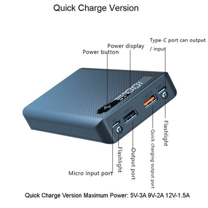 6X18650 Battery Charger Box Power Bank Case 18650 Battery Charging Box for Mobile Phone Charge, Standard Charge Black