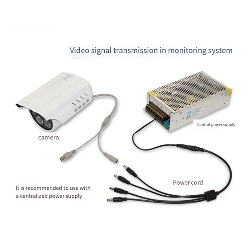 DC 1 in 4 Power Cable 1 in 4 Out Branch Cable 12V to Centralized Power Supply Monitoring Camera Accessories