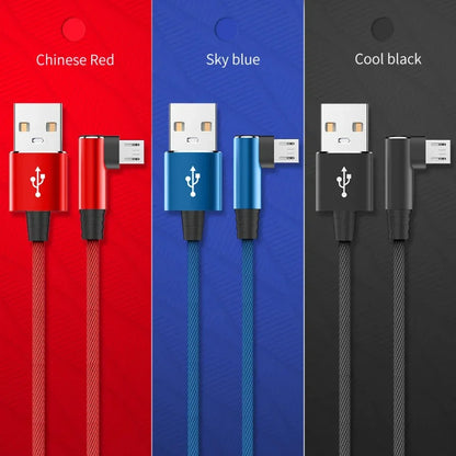 USB Micro Cable 3A 90 Degree Elbow Data Cable Charger Cord for Samsung Xiaomi Mobile Phone Accessories Fast Charging Usb Cable