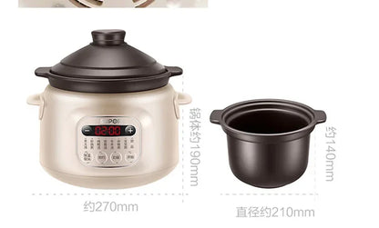 Electric stew pot, household purple ceramic soup and porridge pot, automatic porridge cooking artifact, casserole stew cup